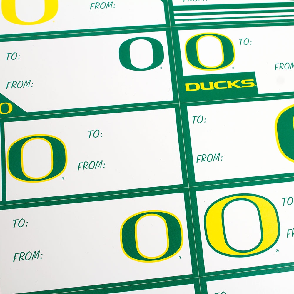 Classic Oregon O, Wincraft, Green, Gift Wrap & Bags, Gifts, Adhesive, Tag, Sheet, 255263